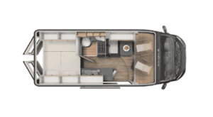 Bus camper transverse bed